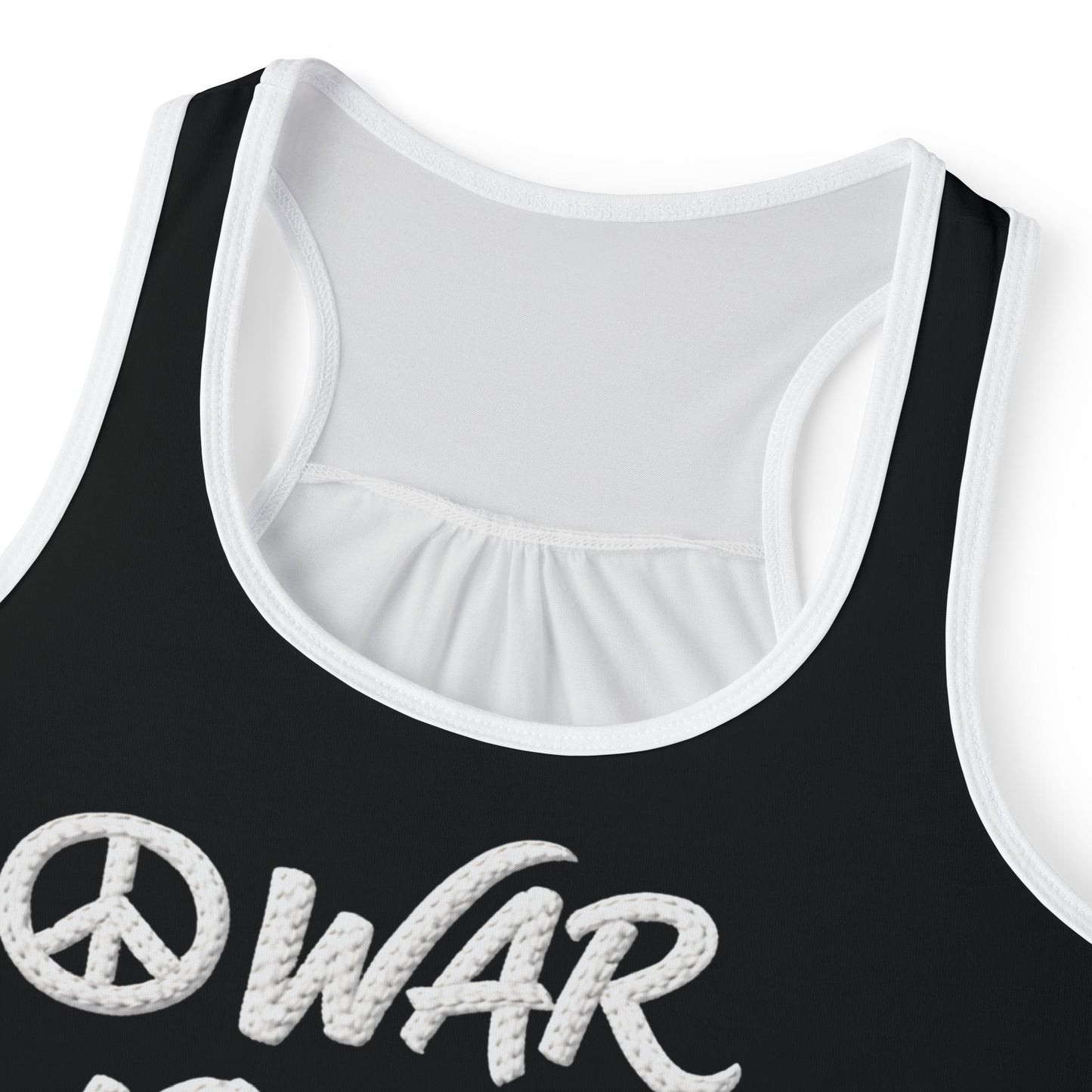 War & Peace Faux Embroidery Racerback Tank Top