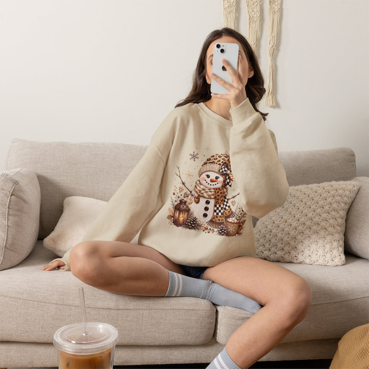Cozy Snowman Winter Crewneck Sweatshirt