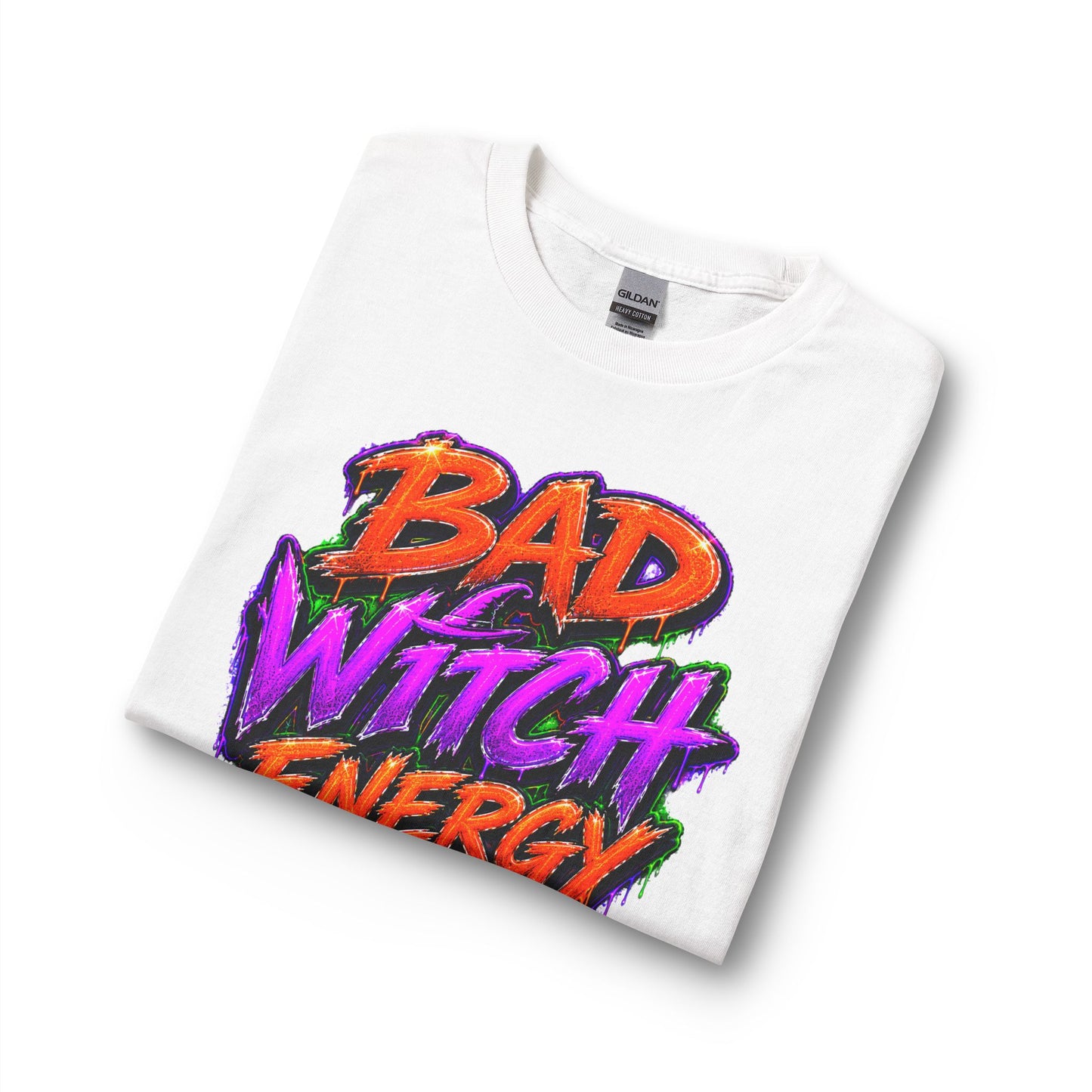 Bad Witch Energy Long Sleeve Shirt — Neon Halloween Witchy Tee