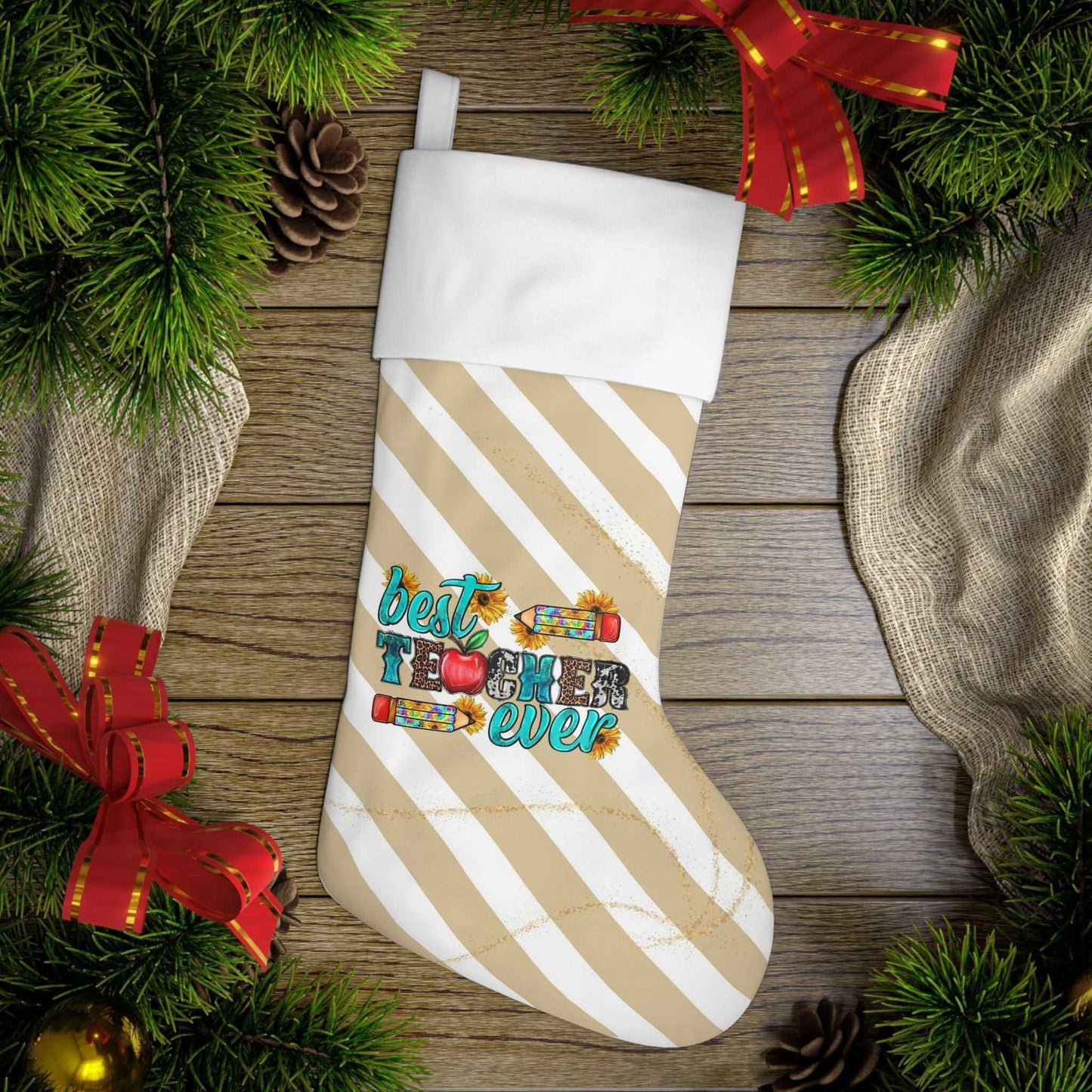 Best Teacher Ever Christmas Stocking, Brand63