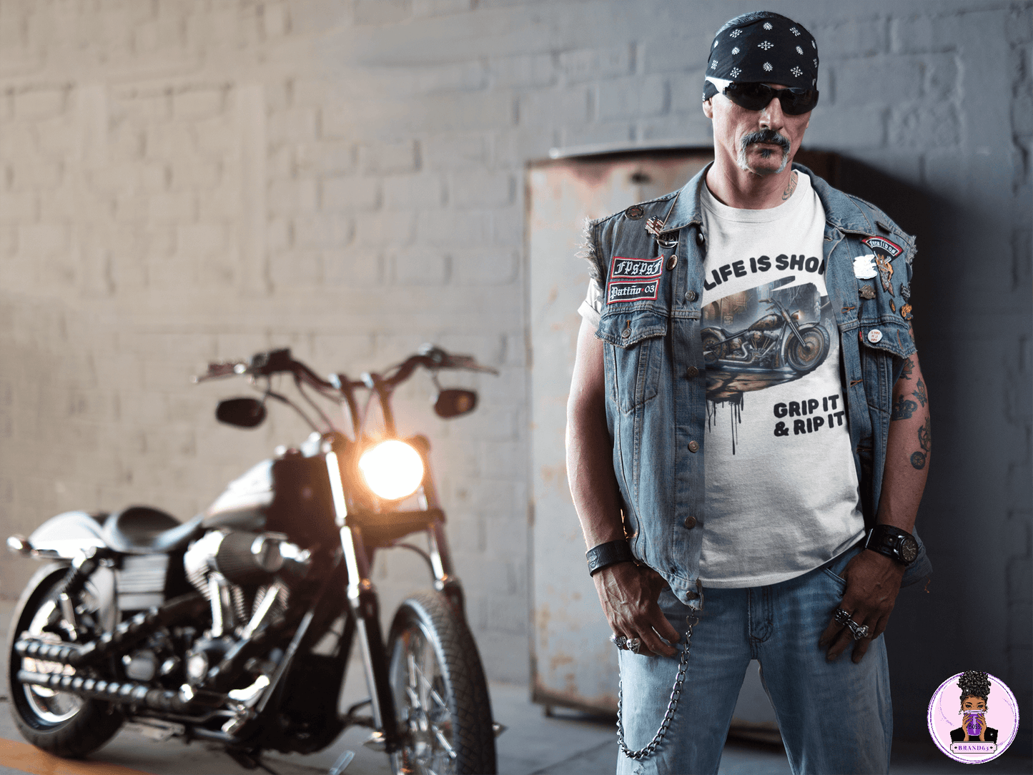 Biker T-shirt | Thrill-Seeker's Choice: "Grip It & Rip It" | Unleash Your Road Spirit, Brand63