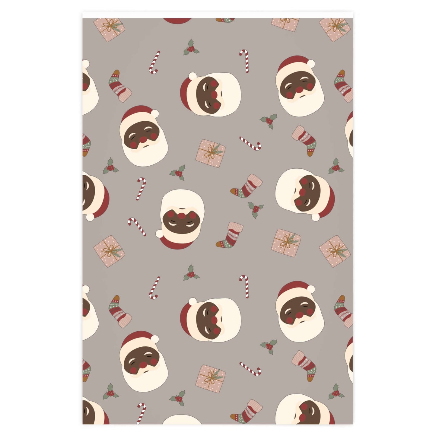 Black Santa Christmas Wrapping Paper | African-American Santa gift-wrapping paper | Gift Wrap Roll | Christmas Gifts for Her and Him, Brand63