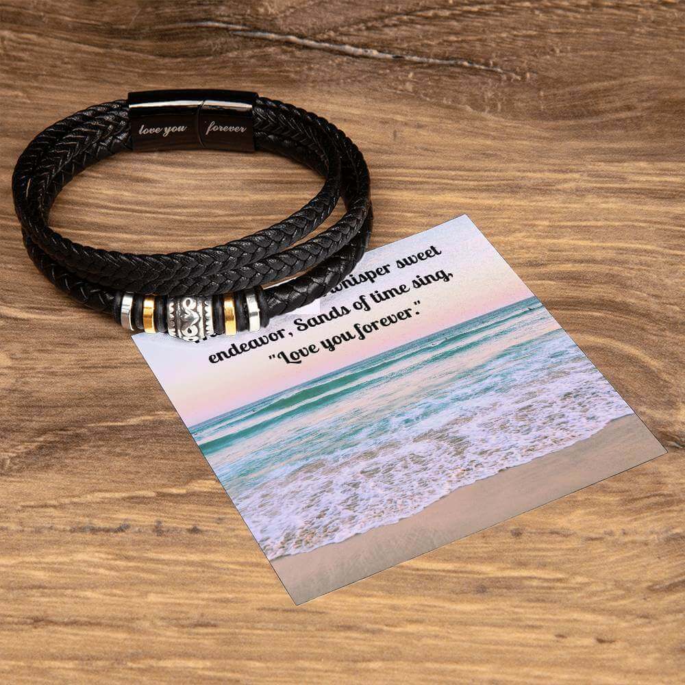 Braided Vegan Leather Bracelet | "Love You Forever" Gift, Brand63