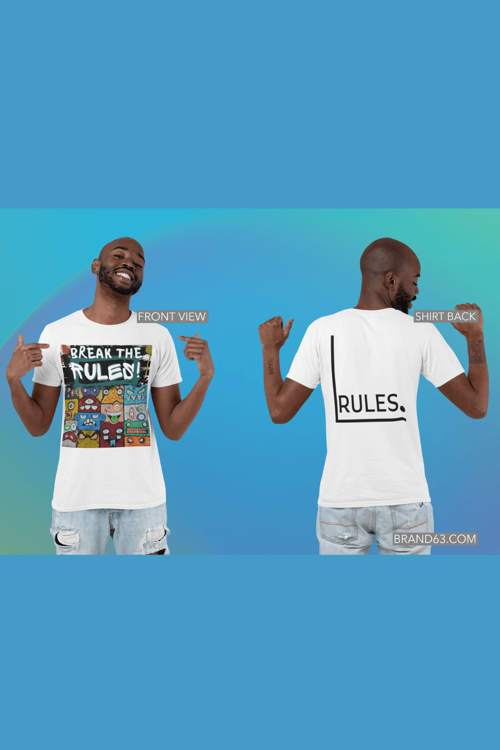 Break The Rules! - Jersey T-Shirt, Brand63