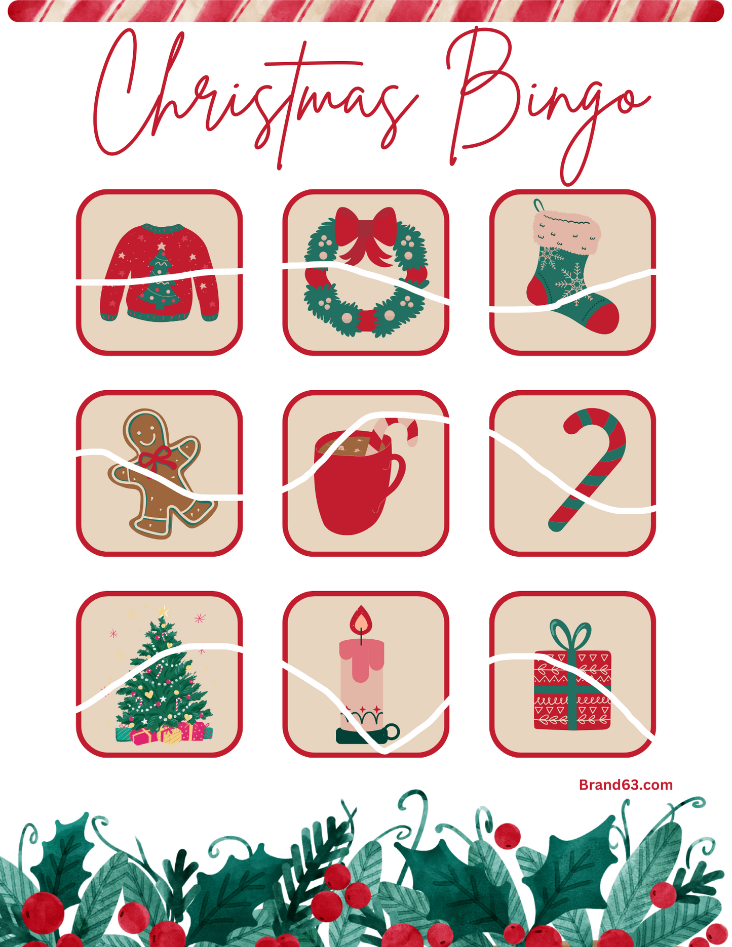 Christmas Bingo Game - FREE Printable, Brand63