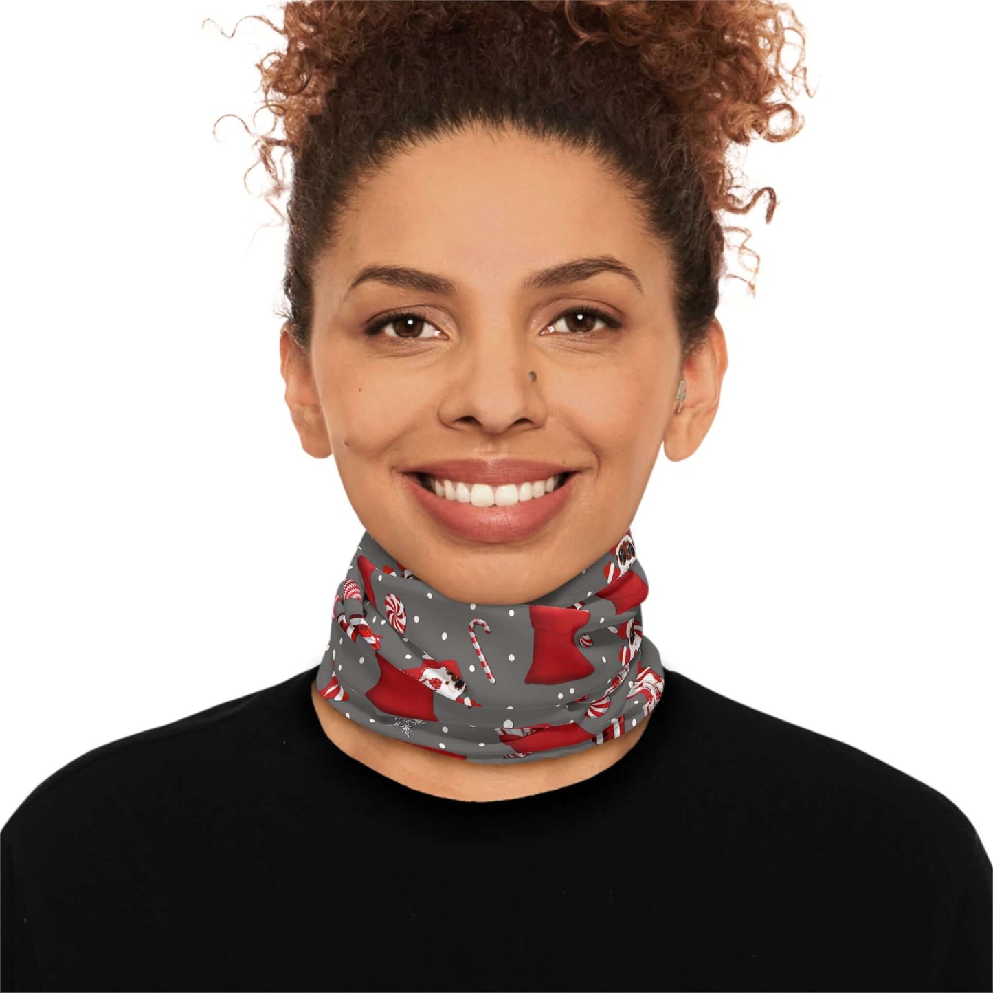 Christmas Lightweight Neck Gaiter, Black-Santa Christmas Face Mask - Red, Brand63