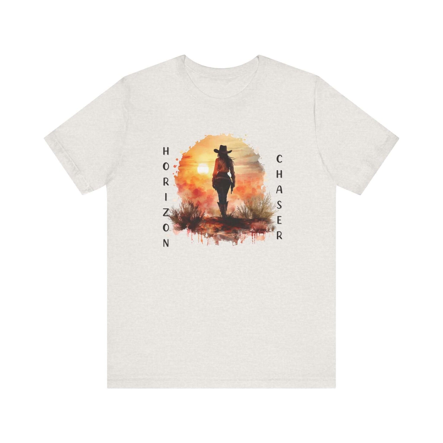 Cowboy Horizon Chaser T-shirt | Watercolor Sunset Western Cowboy Shirt, Brand63