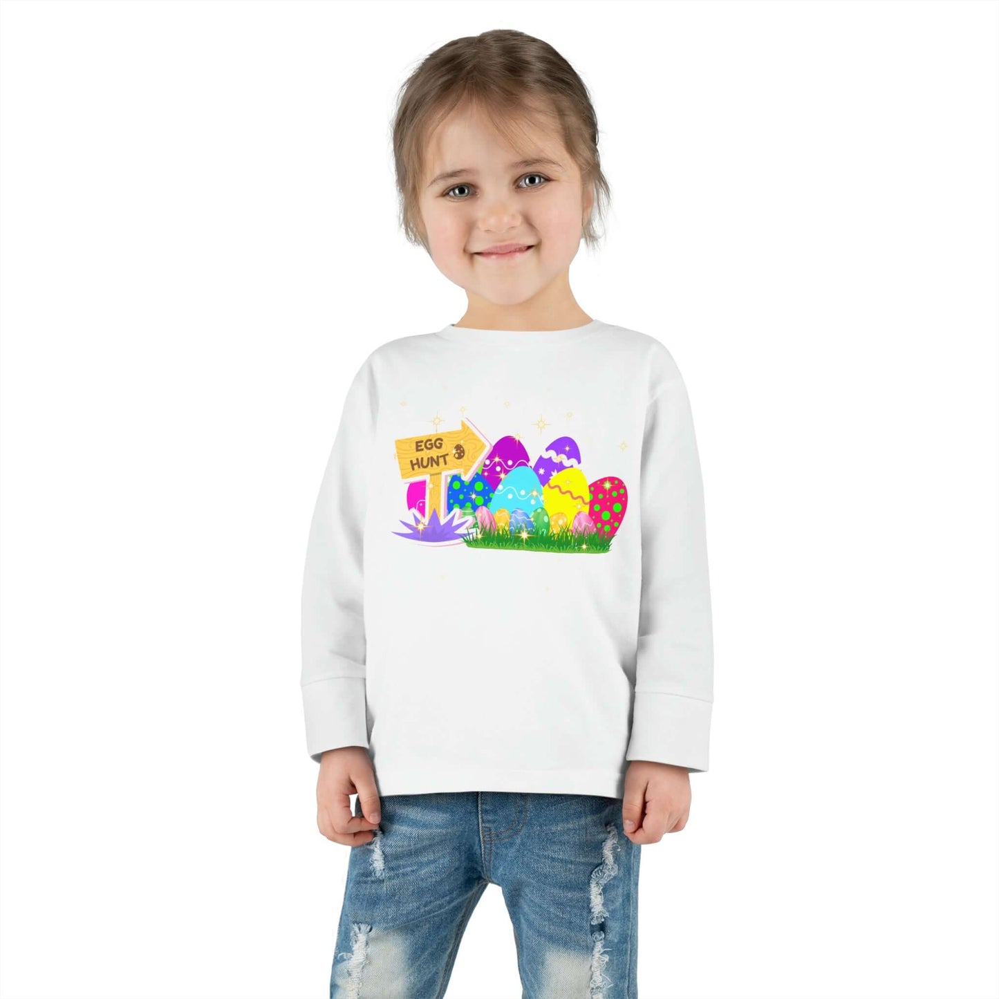 Eggs-Travagant Easter Toddler Long-Sleeve Shirt | Sweatshirt Style, Brand63