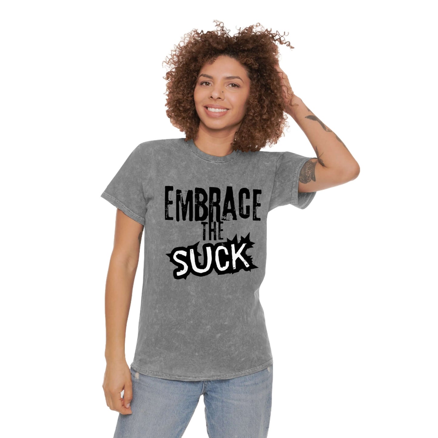 "Embrace the Suck" Mineral Wash Tee – Retro Style with Bold Attitude | Best Deals & Free Shipping | Best Deals & Free Shipping | Best Deals & Free Shipping, Brand63