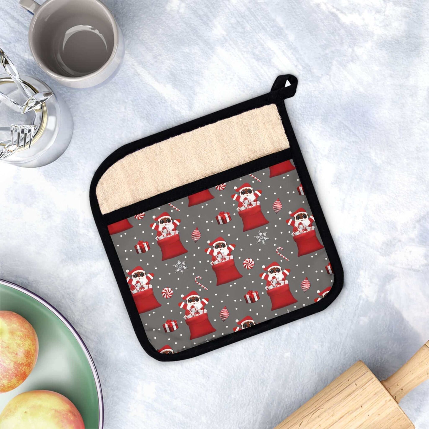 Exclusive Black Santa Christmas Pot Holder, Brand63