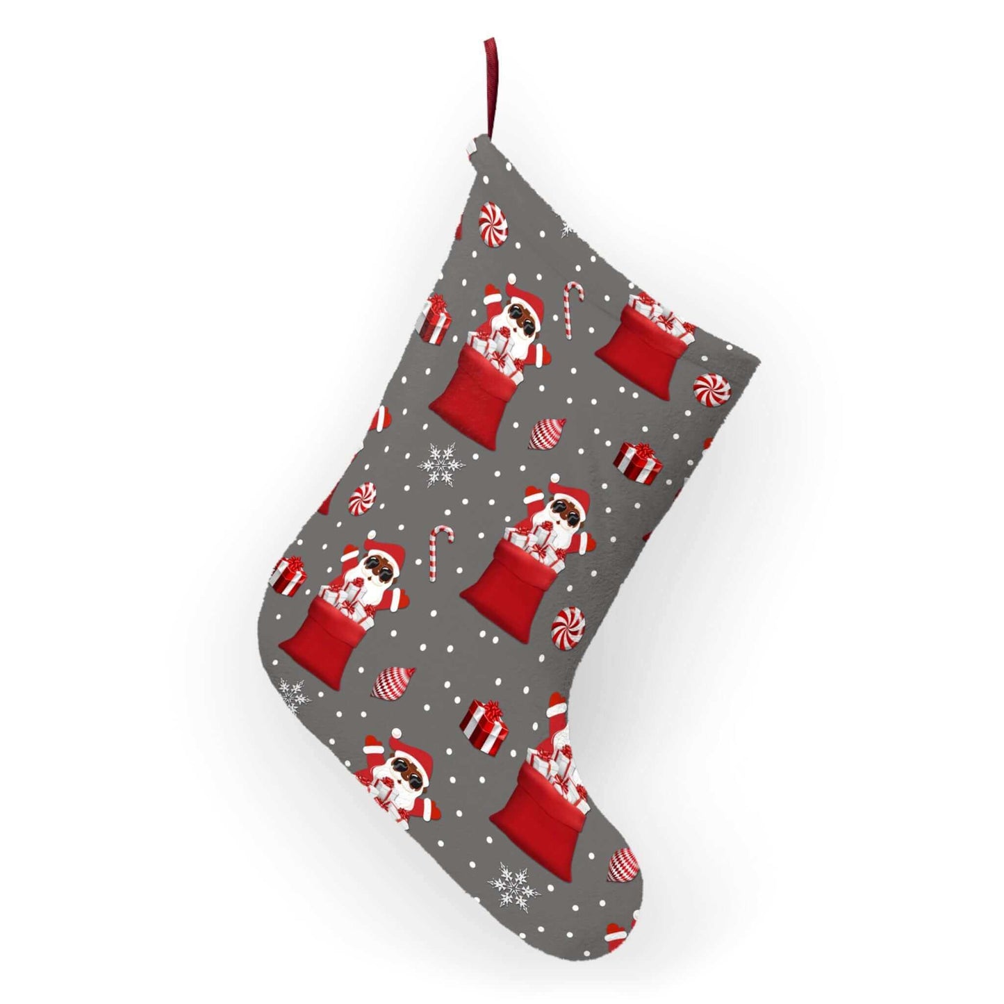 Exclusive Red, Black-Santa Christmas Stocking, Brand63