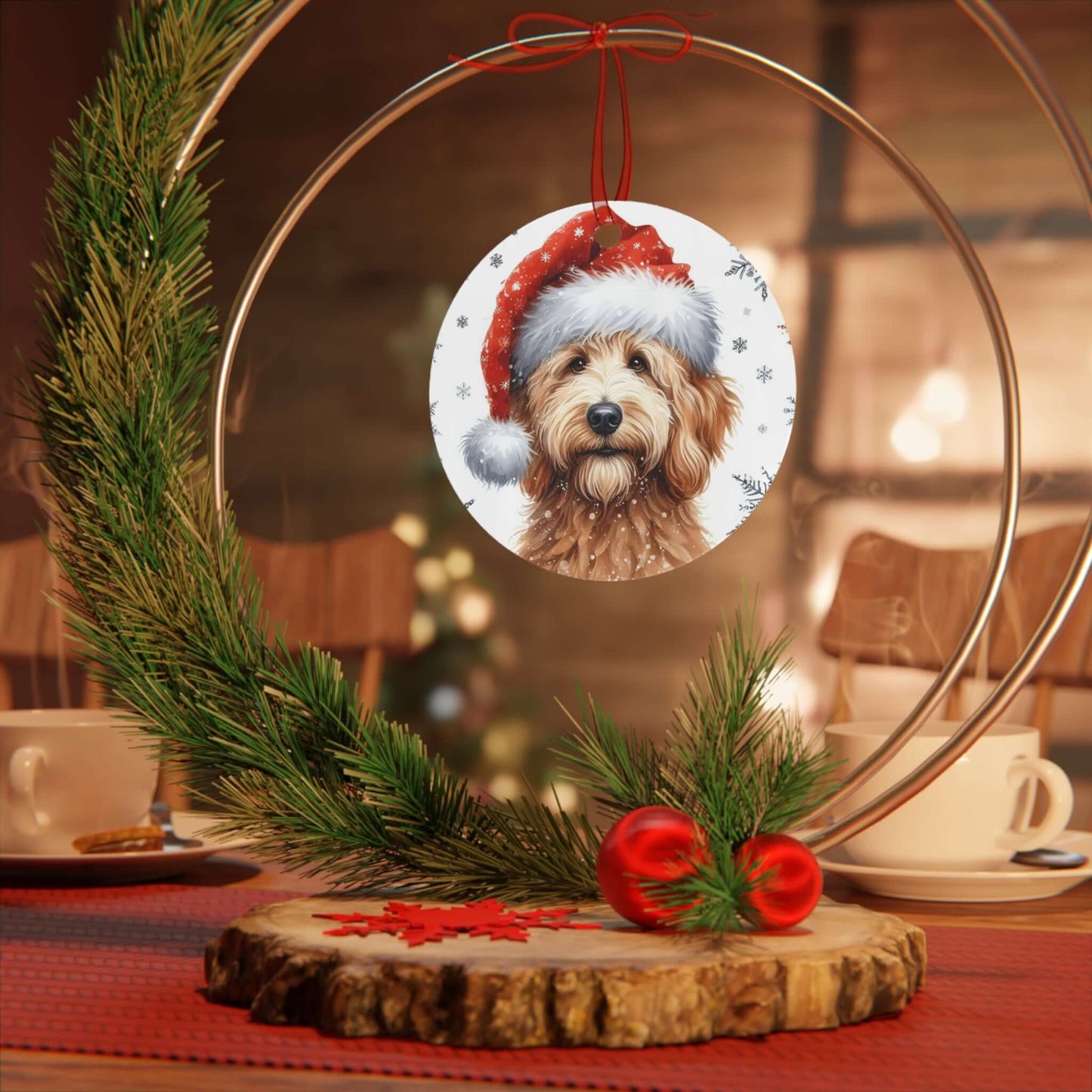 Golden Doodle Dog Deluxe Christmas Ornament, Brand63