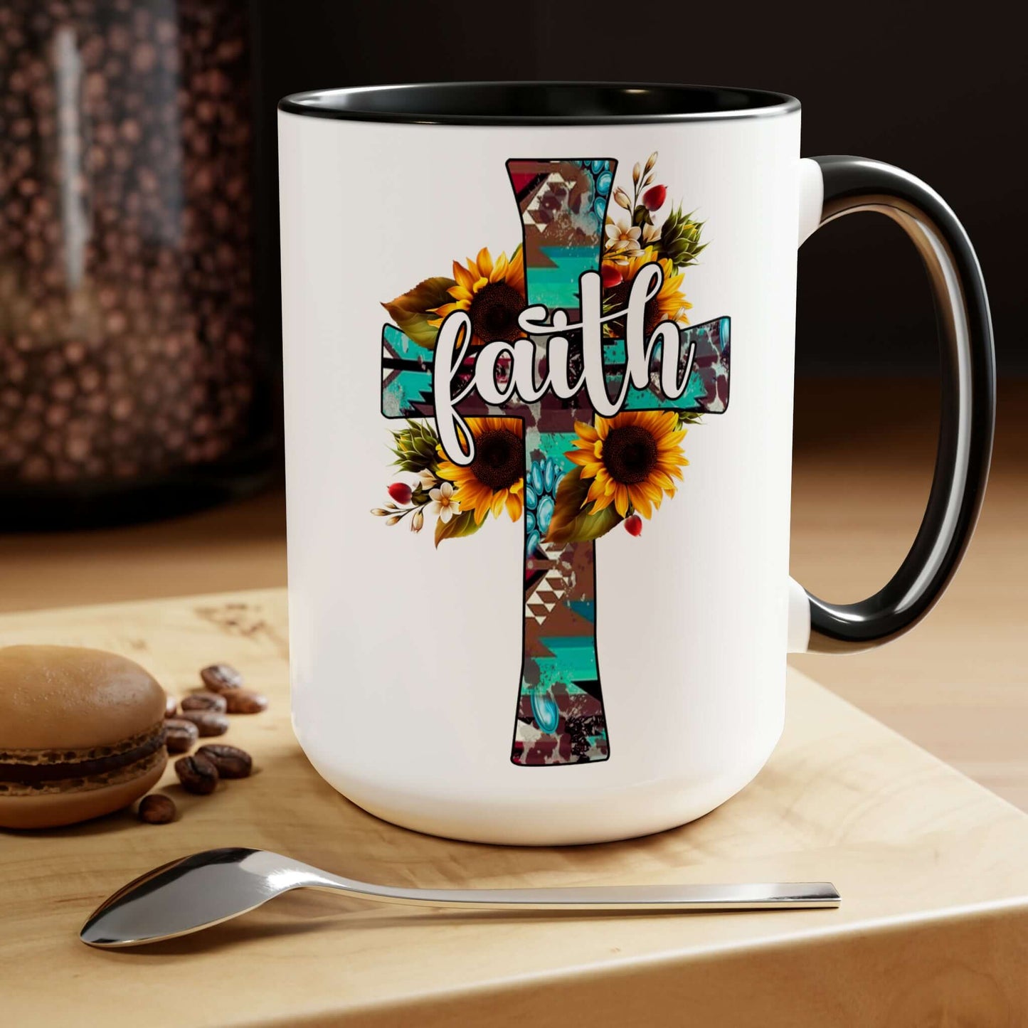 Gospel Praise & Worship Coffee Mugs, 15oz | Sunflower Cross, Brand63