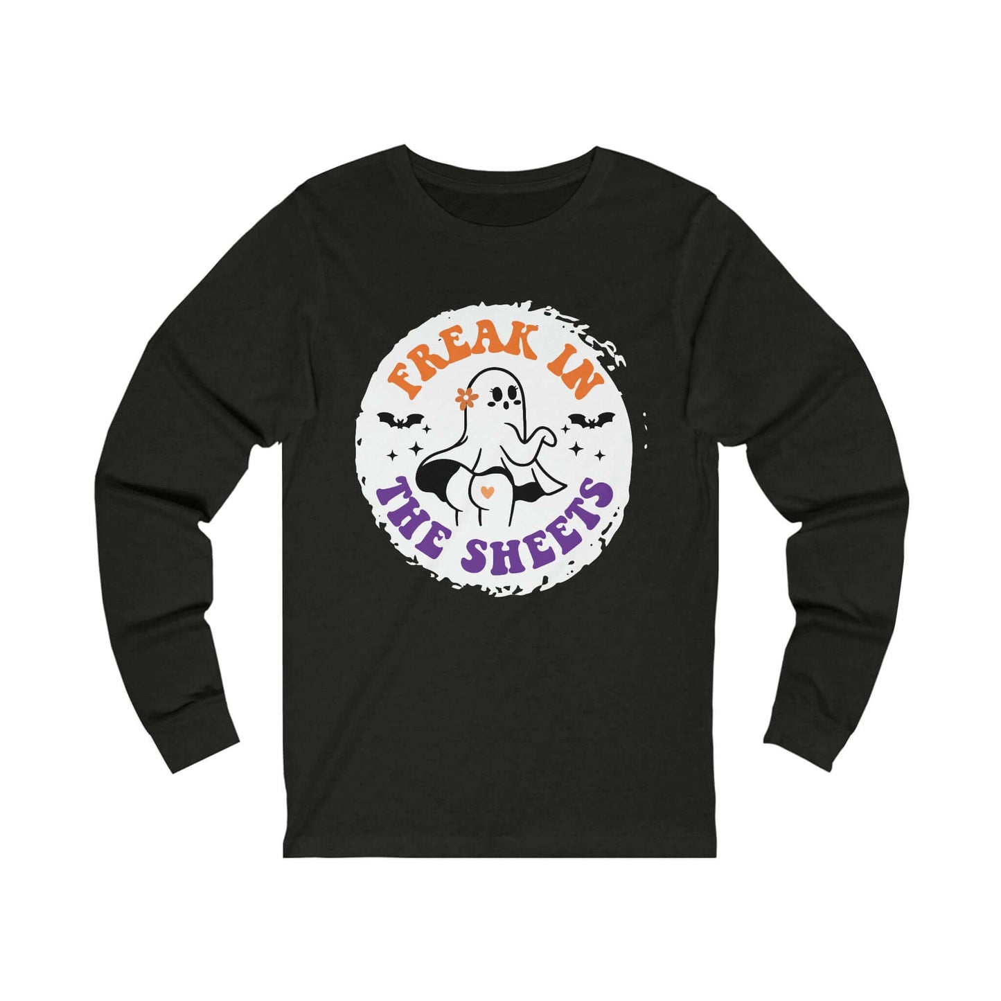Halloween Freak in The Sheets Ghost Jersey Long Sleeve Tee, Brand63