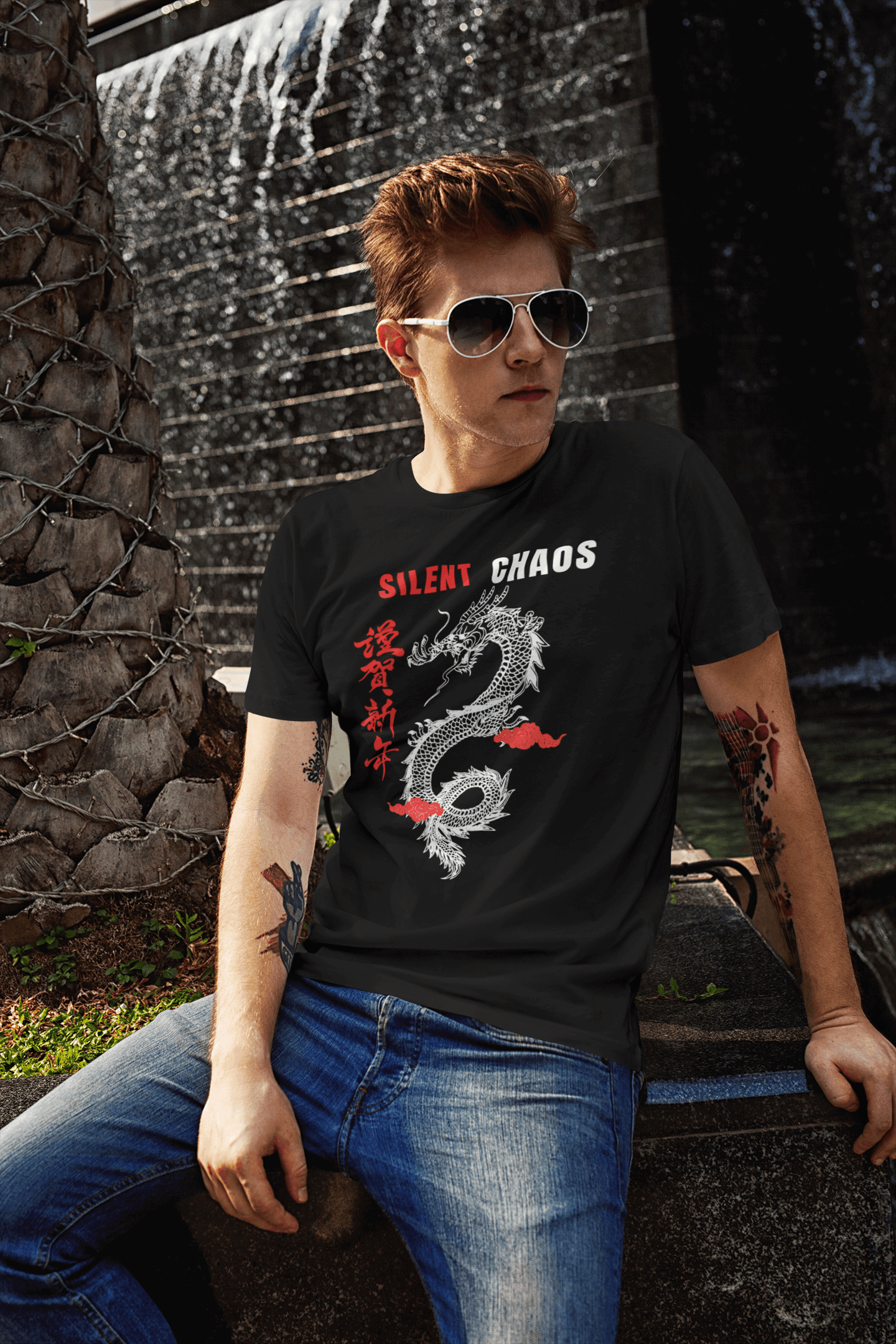 Japanese Dragon Silent- Chaos Tee | Front & Back Designs, Brand63