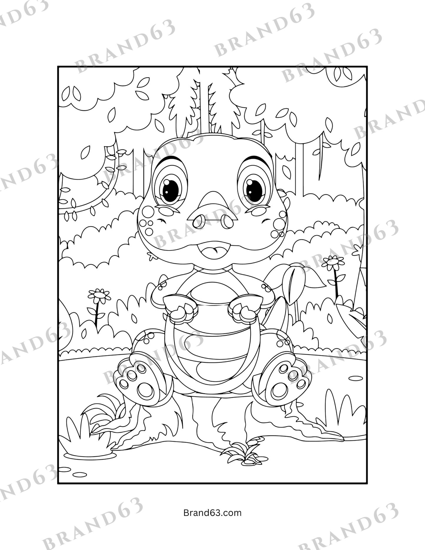 Kids Dinosaur Coloring Book – 25 Fun Pages for Prehistoric Adventures (Instant Download), Brand63