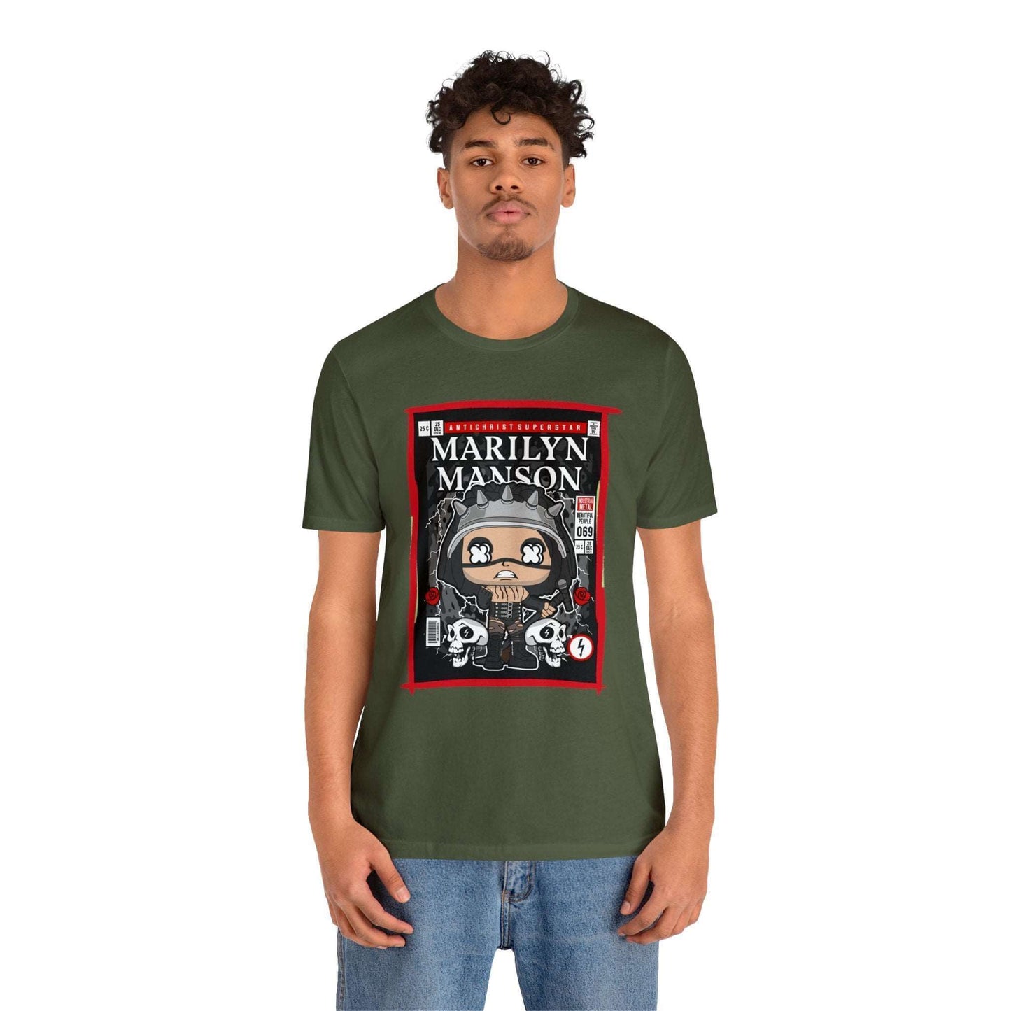 Marilyn Manson Retro Comic Book-Pop Art Graphic T-shirt, Brand63