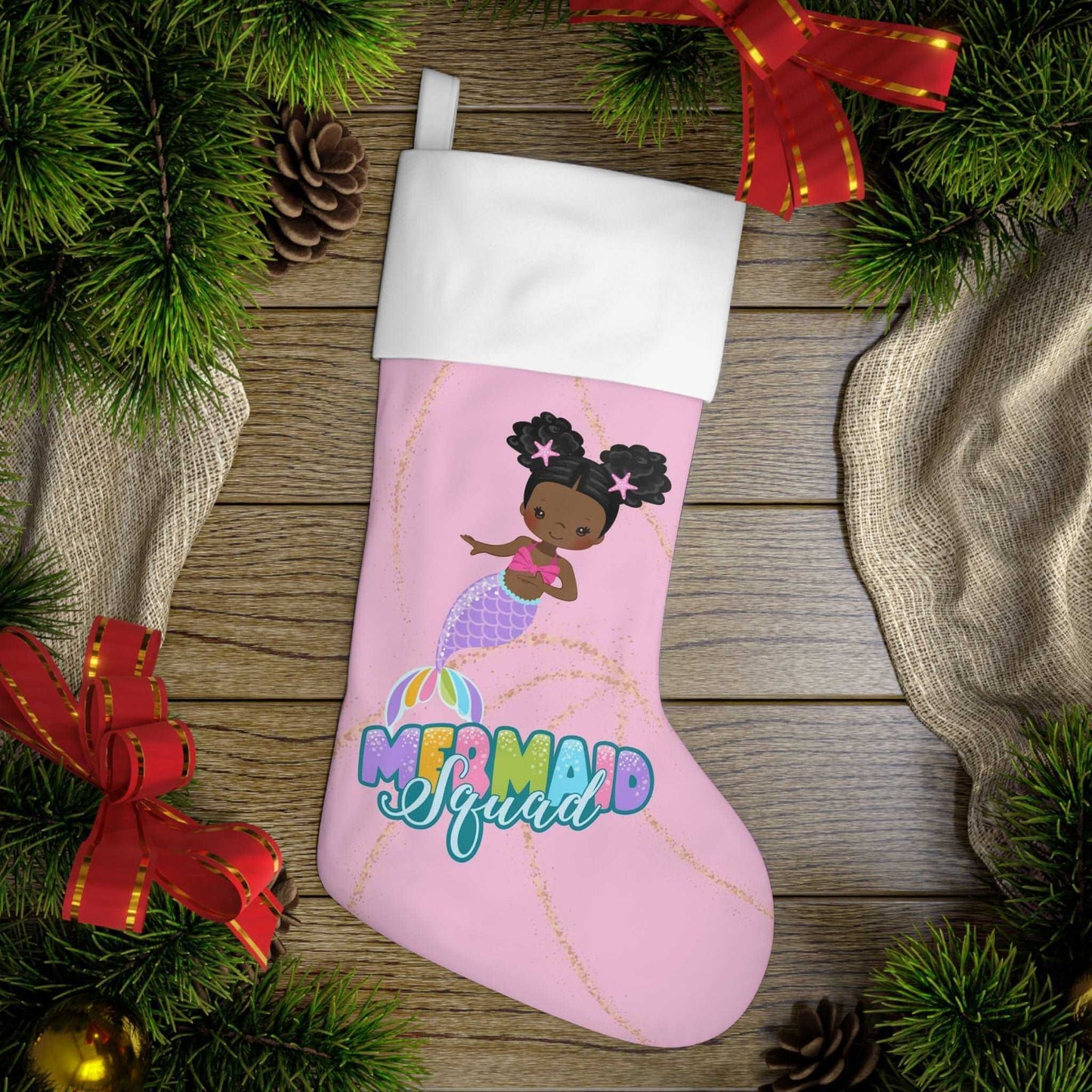 Mermaid Squad Goals Christmas Stocking, Brand63