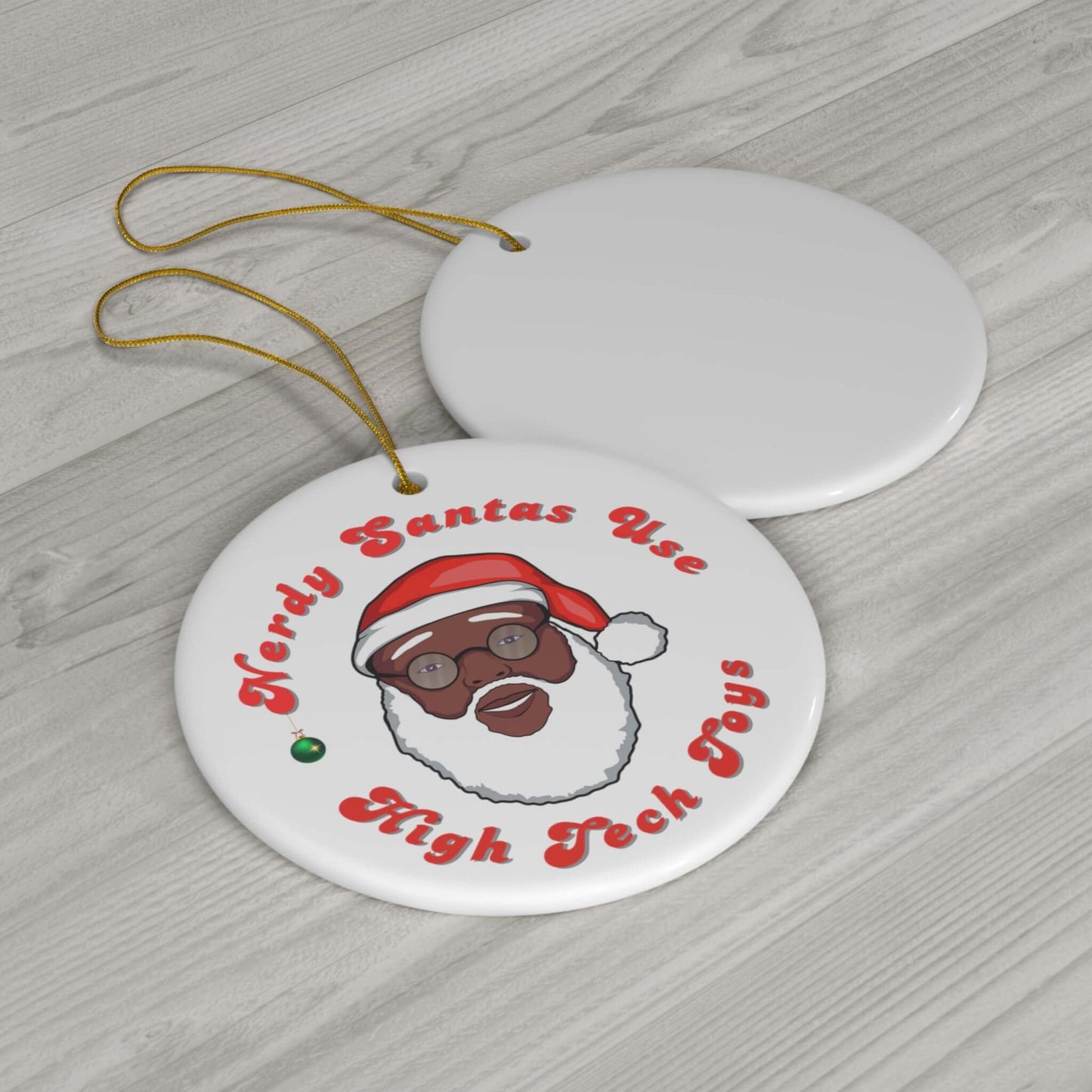 Nerdy Santa Christmas Ornament, Brand63