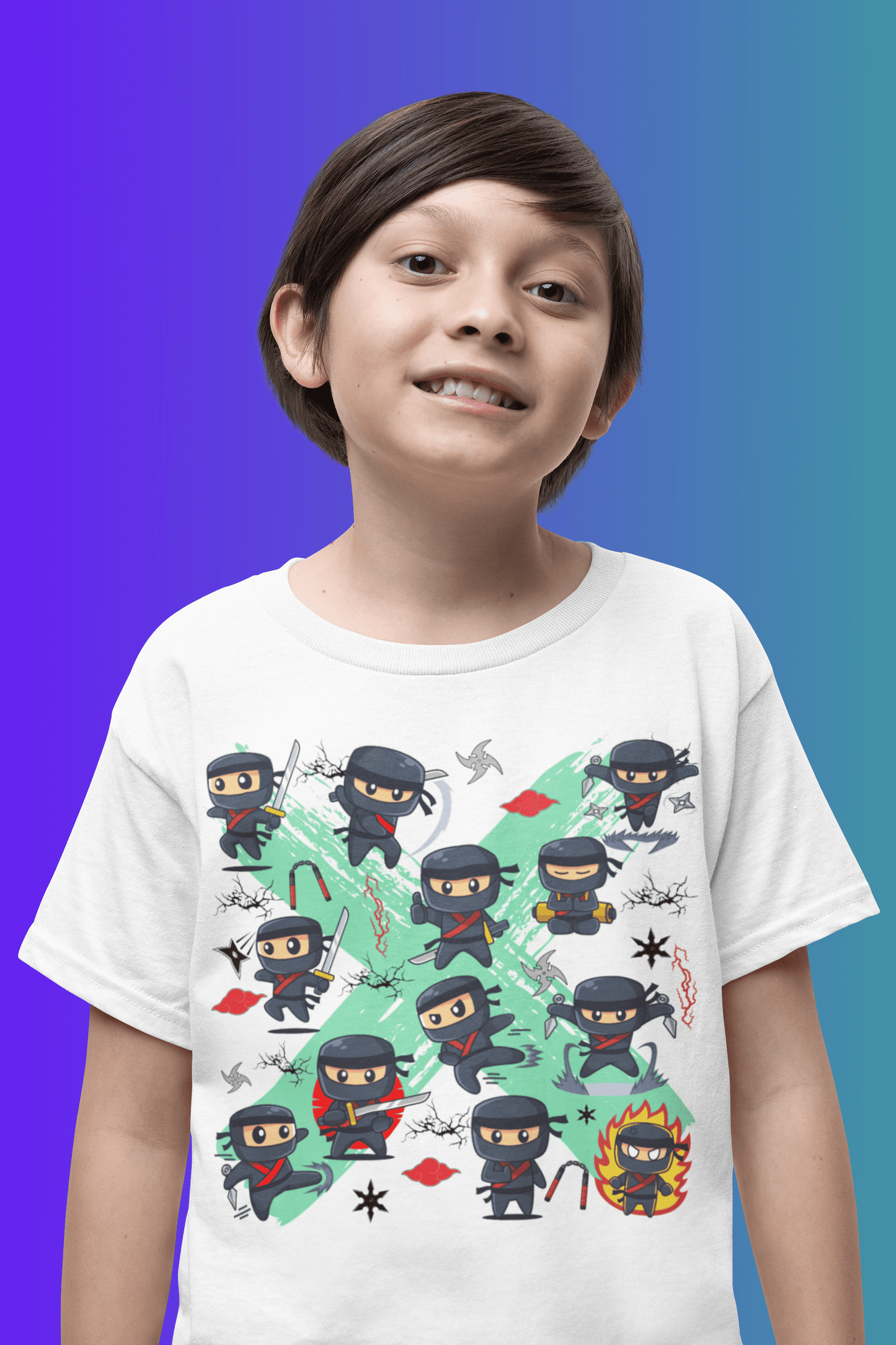 Ninja Warriors Kids Cotton T-Shirt, Brand63