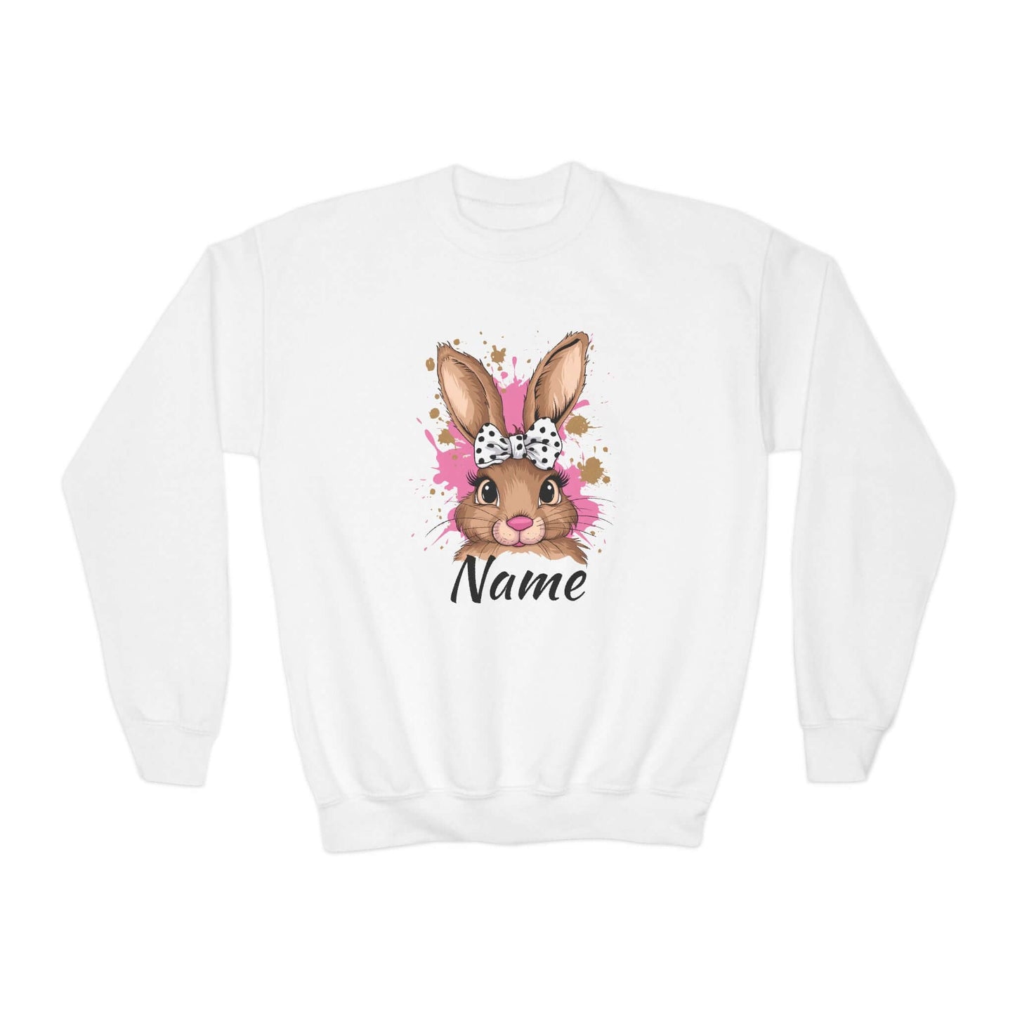 Personalized Easter Bunny Youth Crewneck Sweatshirt, Brand63