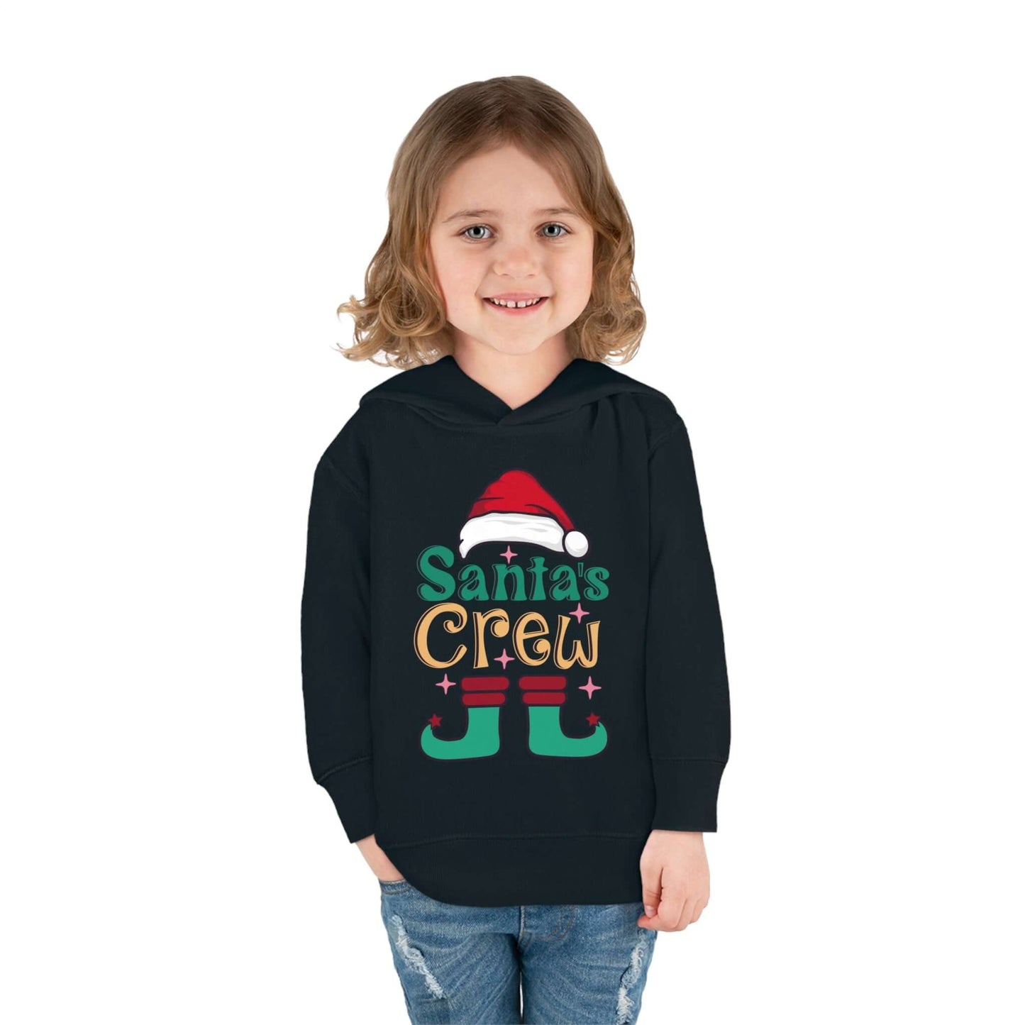 Santa's Crew Toddler Christmas Hoodie – Cozy & Festive Holiday Wear for Kids, Toddler Pullover Fleece Hoodie, Brand63