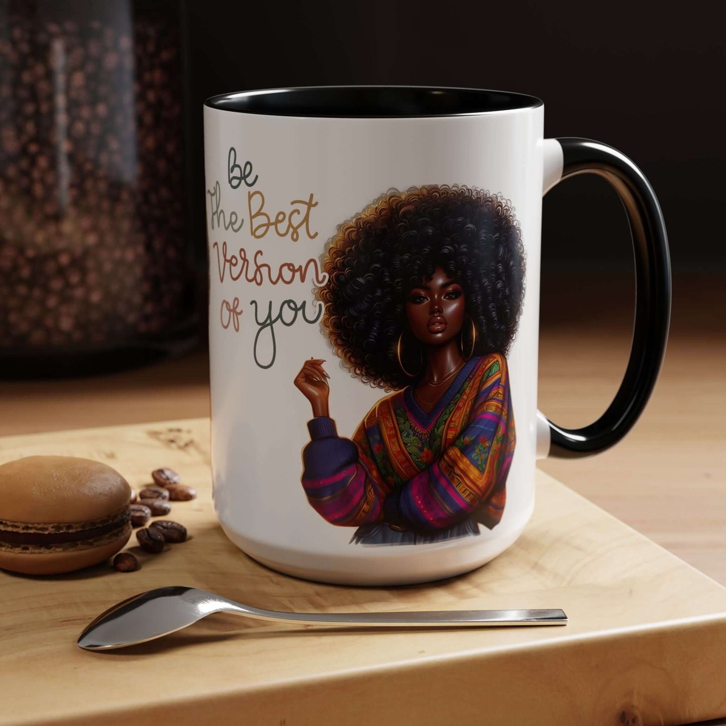 Self Afro Art Coffee Mug - 15oz, Brand63