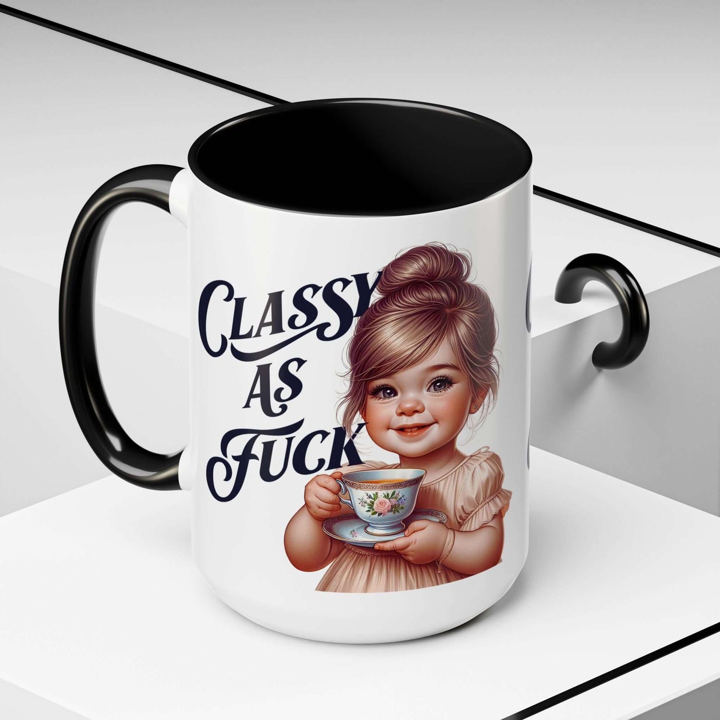 BIG Coffee Mug - Classy As Fuck Sarcastic Design, Brand63