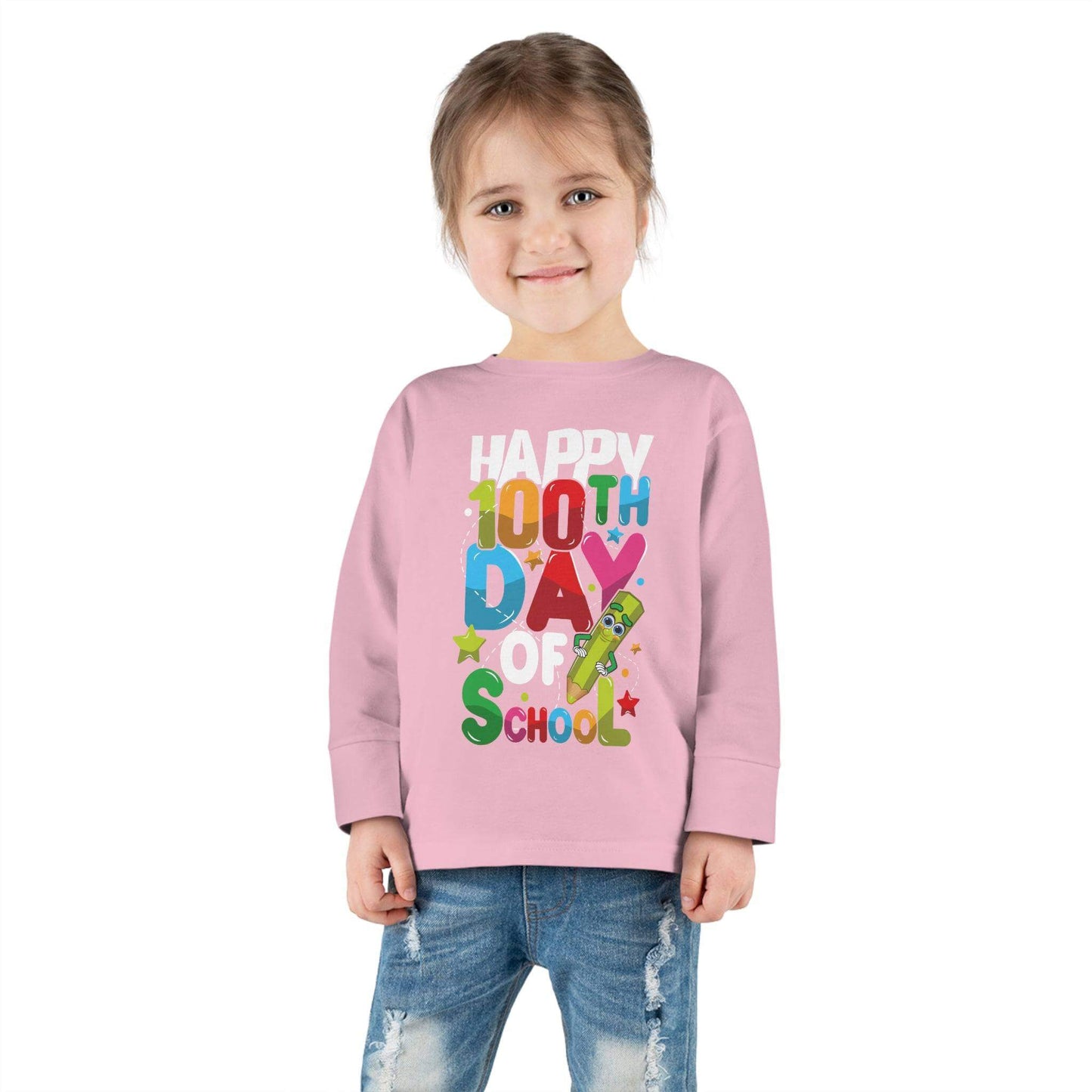 100th Day Of School, Toddler Long Sleeve Tee | Best Deals & Free Shipping | Best Deals & Free Shipping | Best Deals & Free Shipping, Brand63