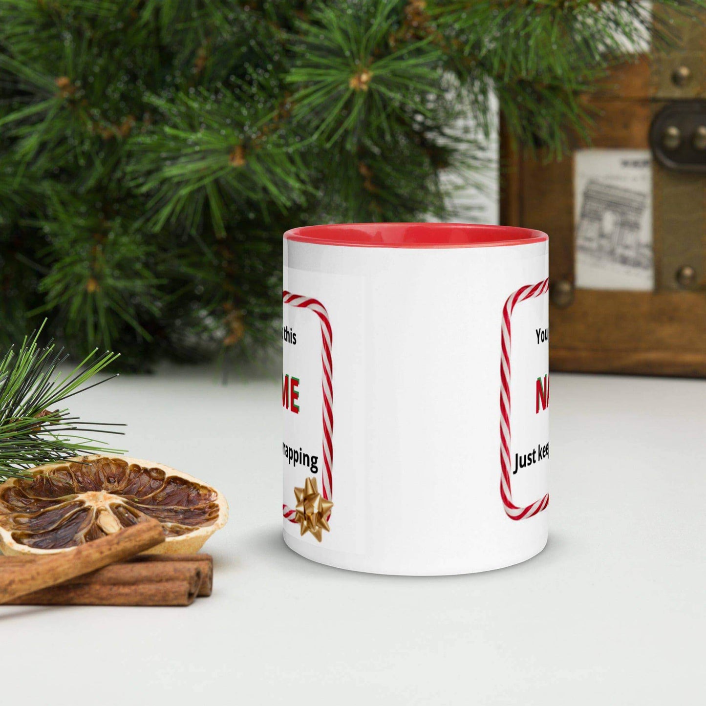 Christmas Gift Wrapping Frenzy, "You Got This' Mug with Colored Inside and Colored Handle, Brand63