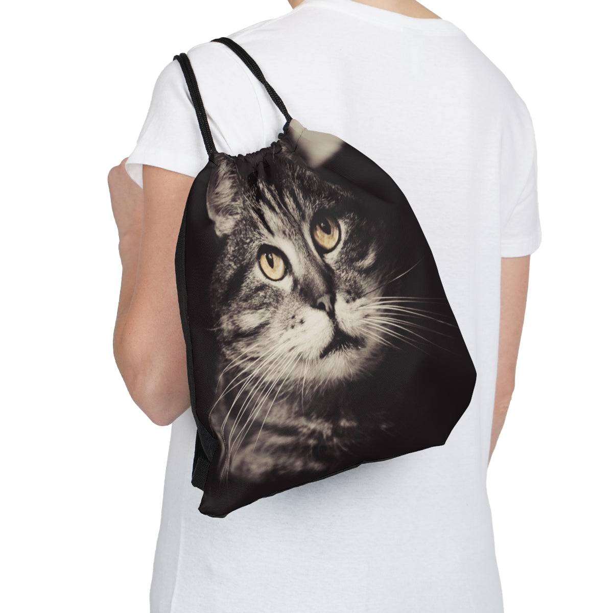 Dreamy Cat Drawstring Bag, Spacious Bag, Practical Backpack, Soft Sturdy Drawstring Backpack, Fun Gift for Birthday Holidays or Back T, Brand63