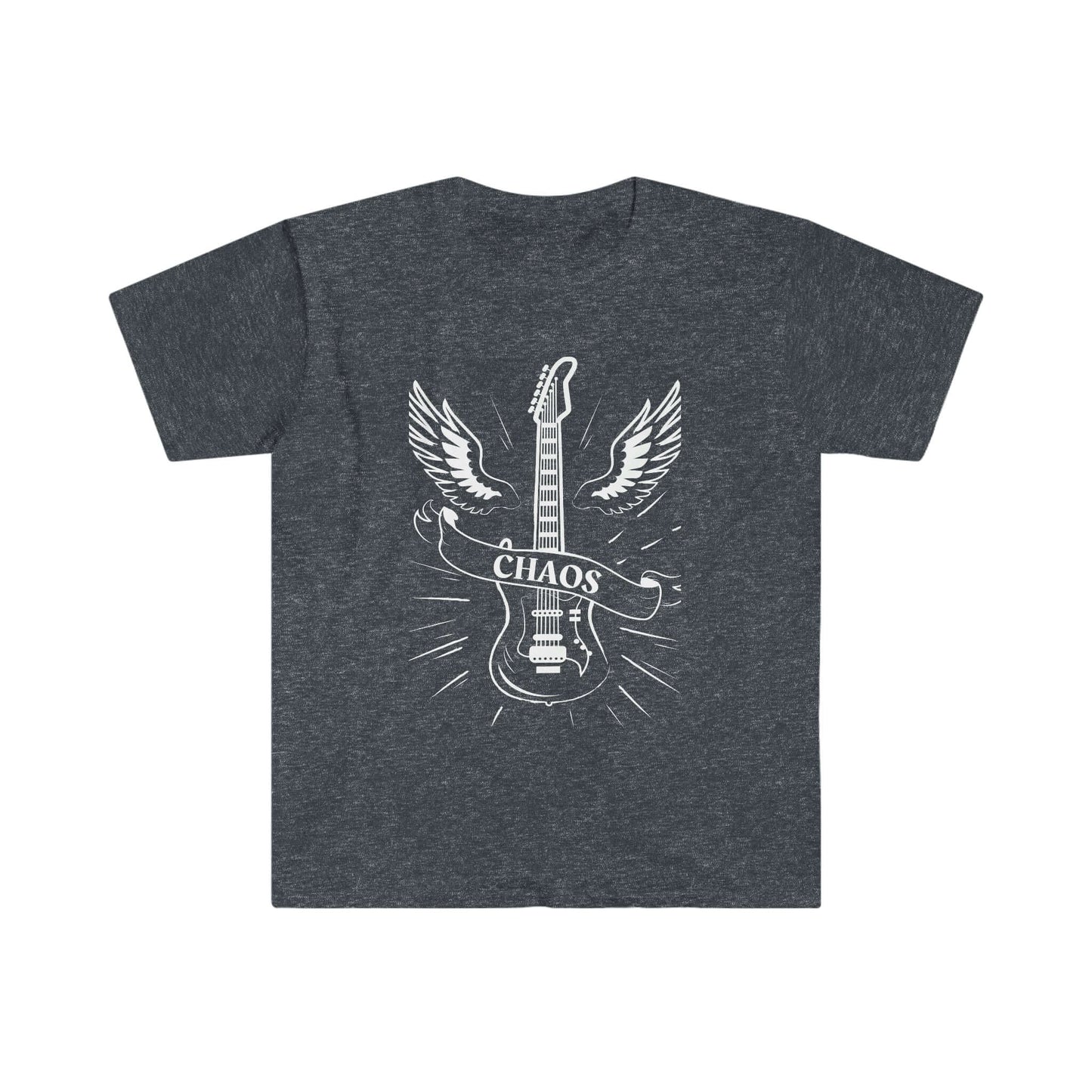 Guitar Chaos T-Shirt - Classic Guitar with Wings - Rock 'n' Roll Fashion, Brand63