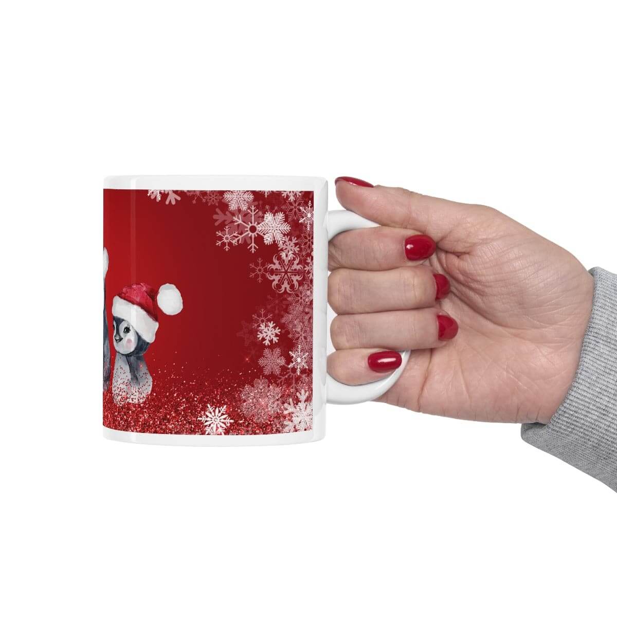 SALE Ceramic Mug - Christmas Penguins Mug, coffee lover, drinking cup, wedding gift, Christmas Gift, Holiday Gift, Birthday gift, Tea Mug, Brand63