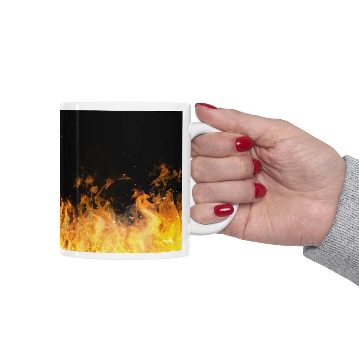 SALE Ceramic Mug - ON FIRE Mug, coffee, coffee lover, drinking cup, wedding gift, Christmas Gift, Holiday Gift, Birthday gift, Tea Mug, Brand63