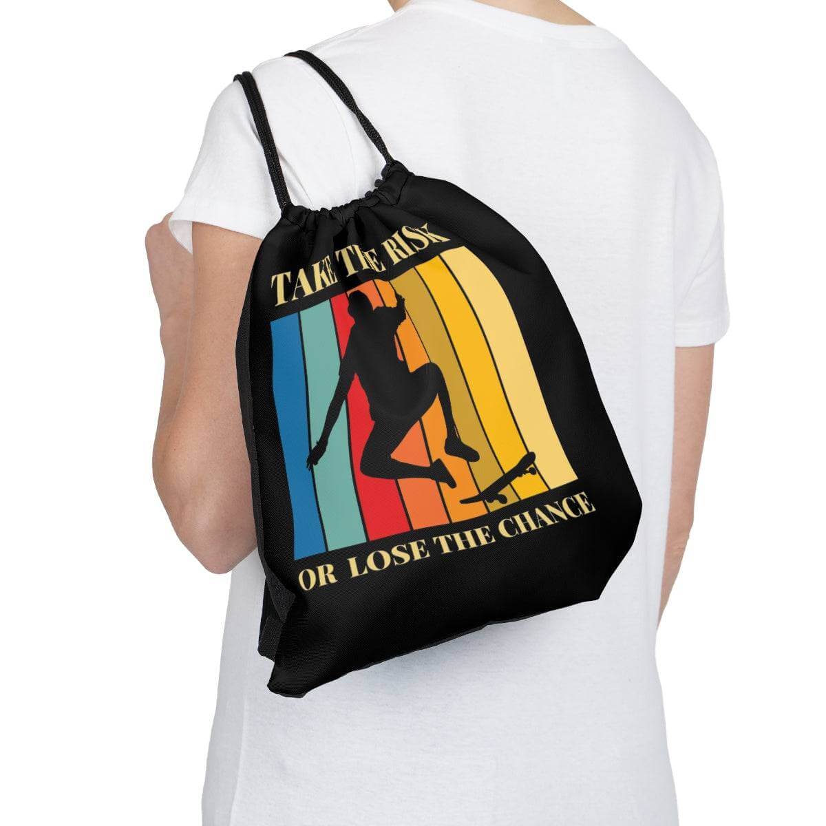 Skateboard Drawstring Bag, Spacious Bag, Practical Backpack, Soft Sturdy Drawstring Backpack, Fun Gift for Birthday Holidays or Back T, Brand63