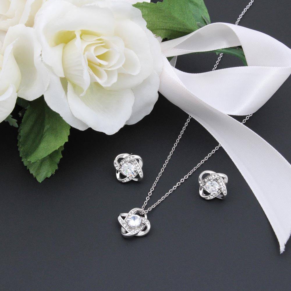 To My Wife | Love Knot Necklace & Earring Set | Grinchy Christmas Gift, Brand63