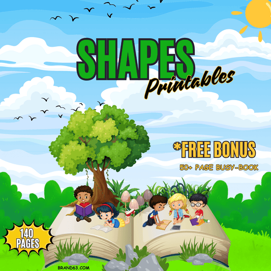 140-Page Shapes Learning Printables for Kids + 50-Page Bonus Busy Book | Preschool to 1st Grade Educational Activities