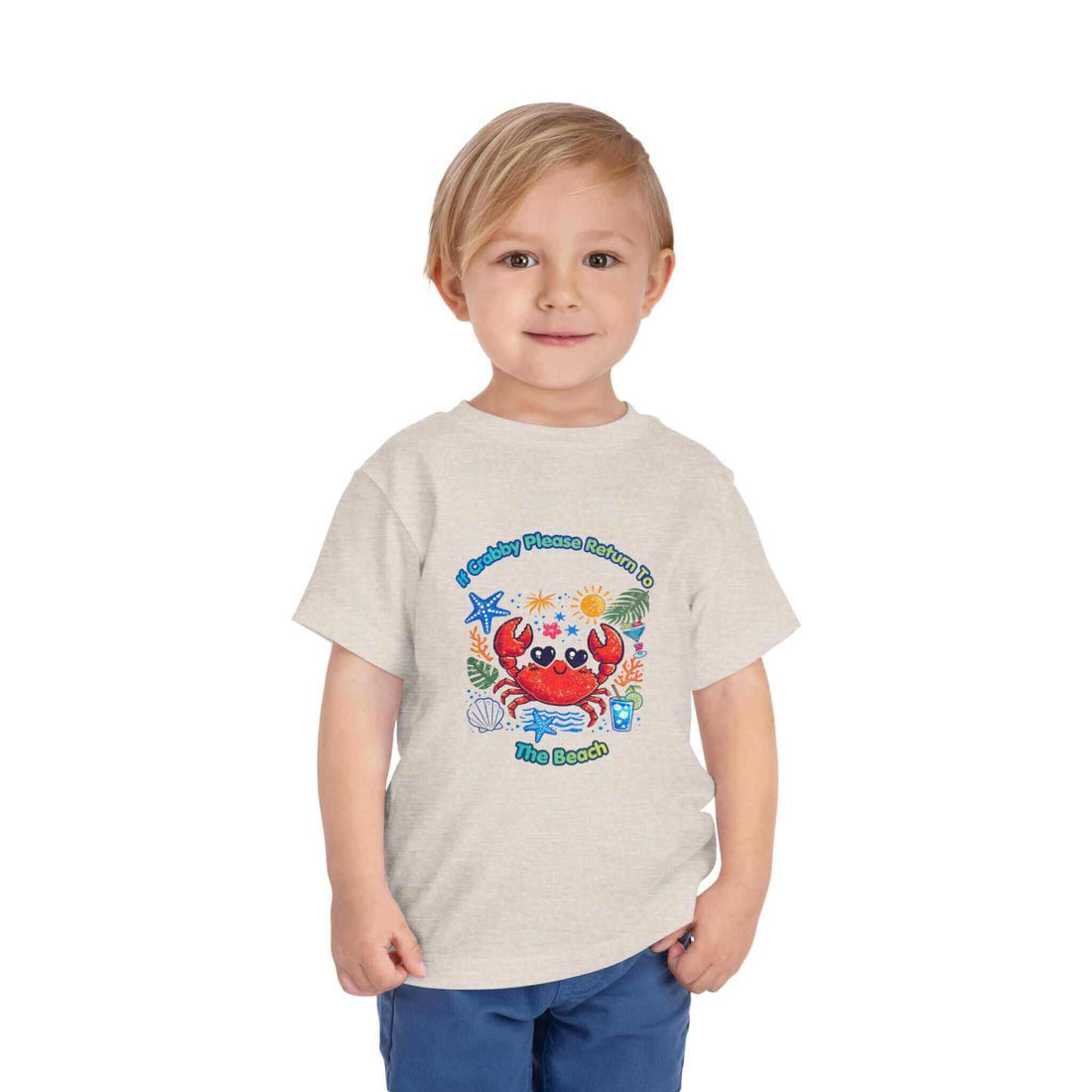 Crabby Beach Lover Toddler Tee — Cute Crab Summer Shirt for Kids