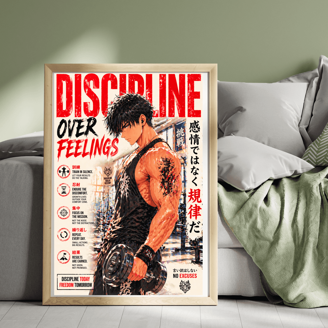 Top New Arrivals - Anime Discipline Gym Poster Digital Download | Motivational Workout Wall Art Printable by Brand63