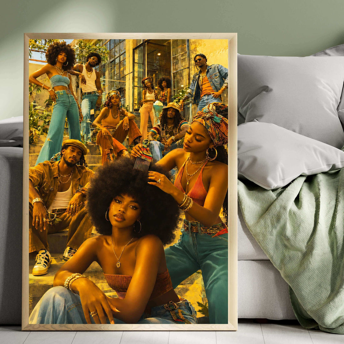 Women's Urban Style - 70's Black People Vibes Printable Wall Art | Afrocentric Photo by Brand63