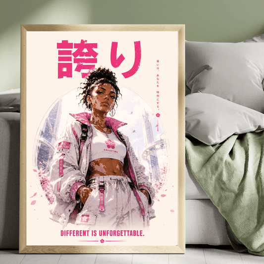 Men's Urban Style - Anime Girl with Vitiligo Autoimmune Disorder Motivational Wall Art by Brand63
