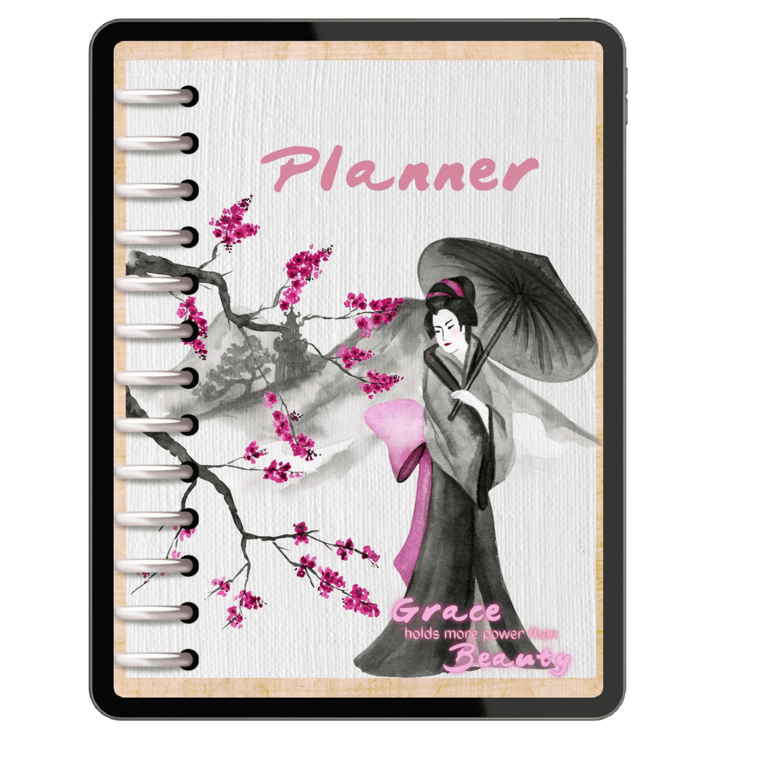 Geisha Digital Planner for Goodnotes, Notability & Other Annotation Apps.  Fully Hyperlinked