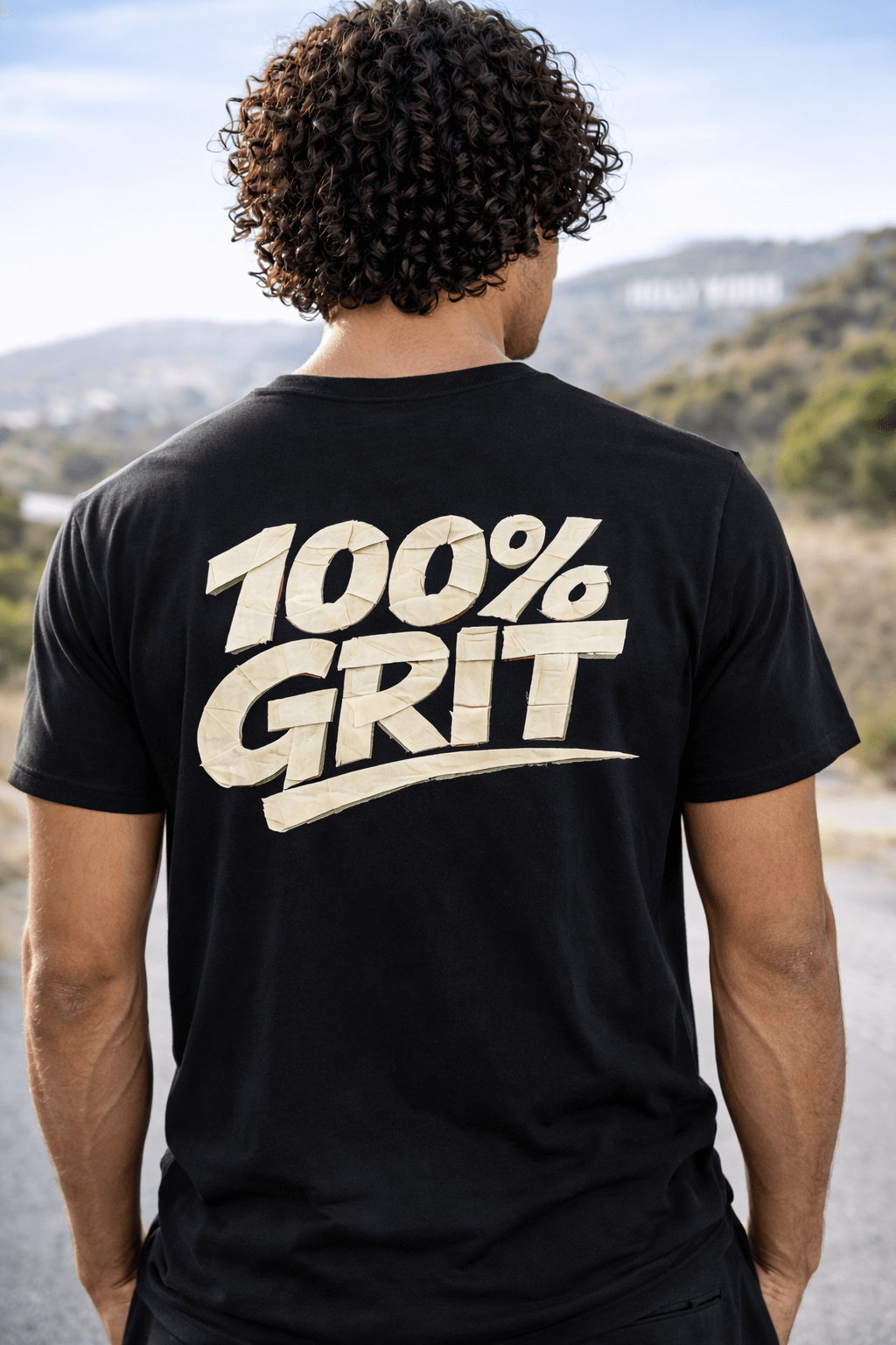 100% GRIT Faux Tape Design T-Shirt - NO JUKKIN! Apparel, Brand63