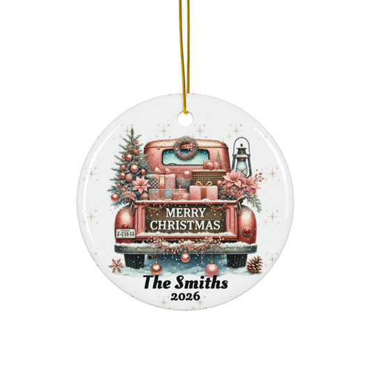 Personalized Old Fashion Christmas Ornament Set (5pcs, 10pcs) -Rose Gold