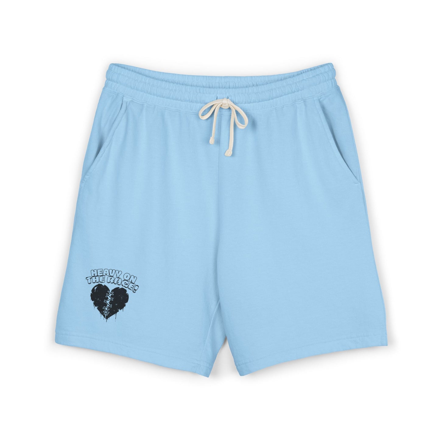 Heavy on the Rage Athletic Fleece Shorts -BE READY! (Right-Leg Print)