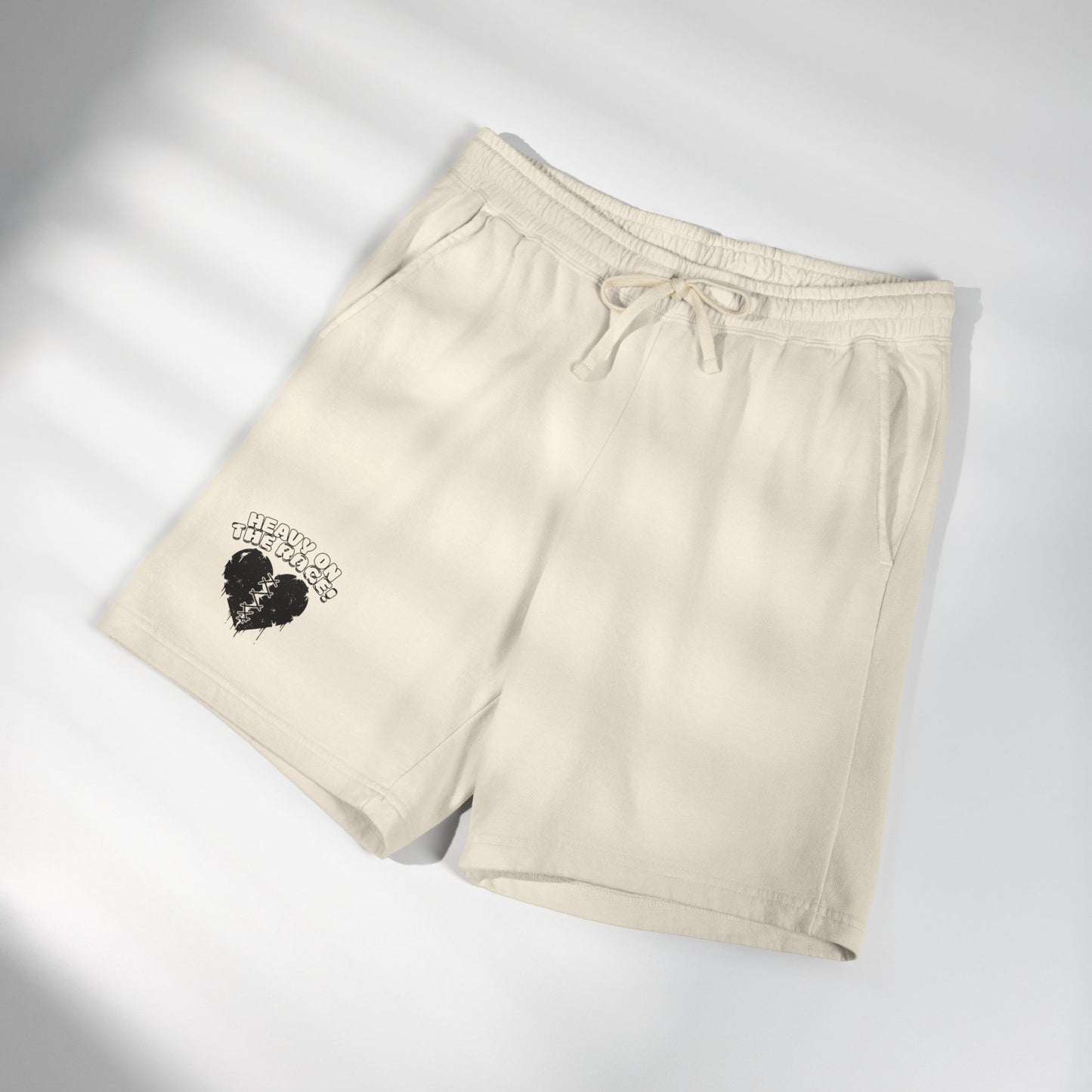 Heavy on the Rage Athletic Fleece Shorts -BE READY! (Right-Leg Print)