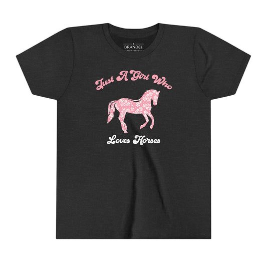 Girl's Graphic Design T-shirt , Girl's Clothing Sale, Brand63, girls horse shirt, girls horse clothing sale, I love horses