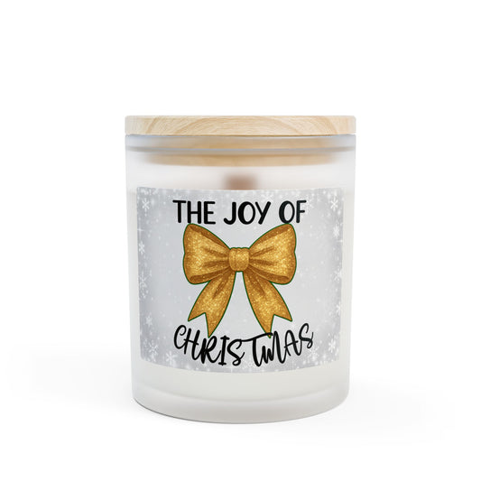 Christmas Joy Frosted Glass Christmas Candle — 11oz