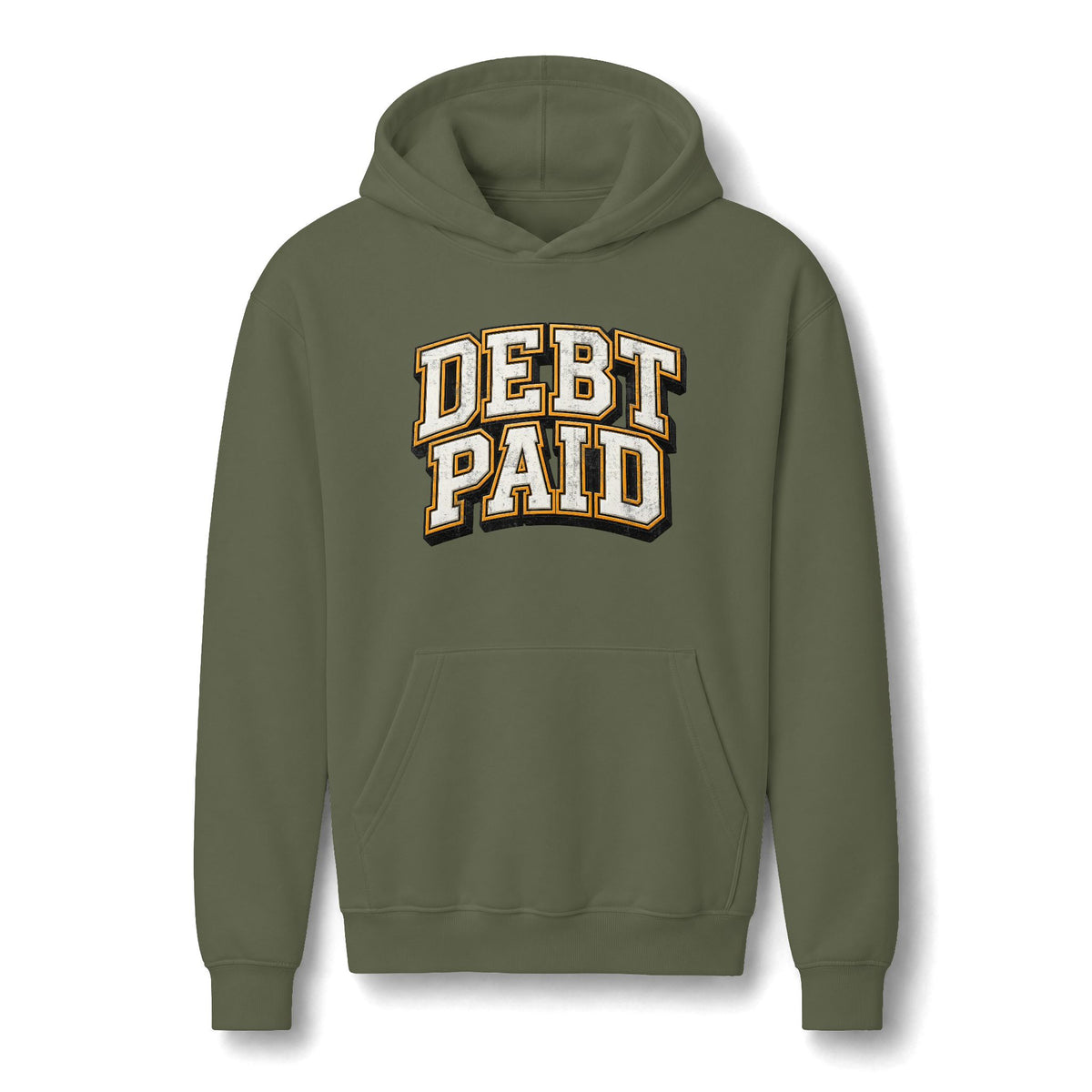DEBT PAID Men's Graphic Hoodie | Relaxed Fit Streetwear Sweatshirt