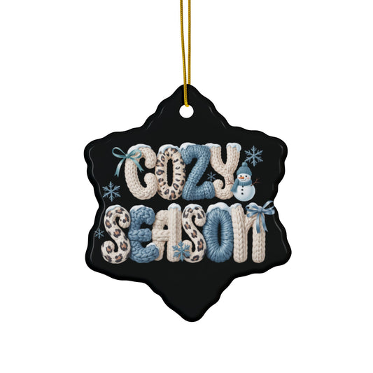 Cozy Season Faux Knit Lettering Tree Ornaments